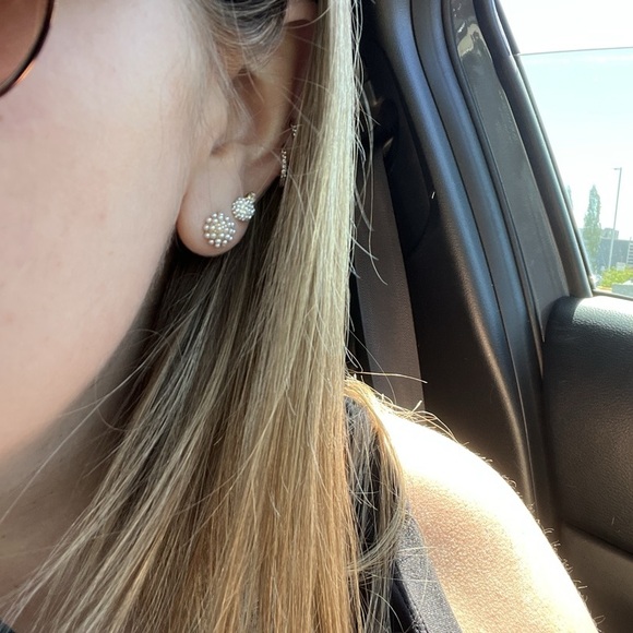 Olive and Piper Pave Pearl Studs - Picture 7 of 7